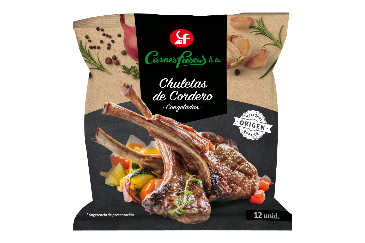 CHULETAS DE CORDERO CARNES FRESCAS packaging