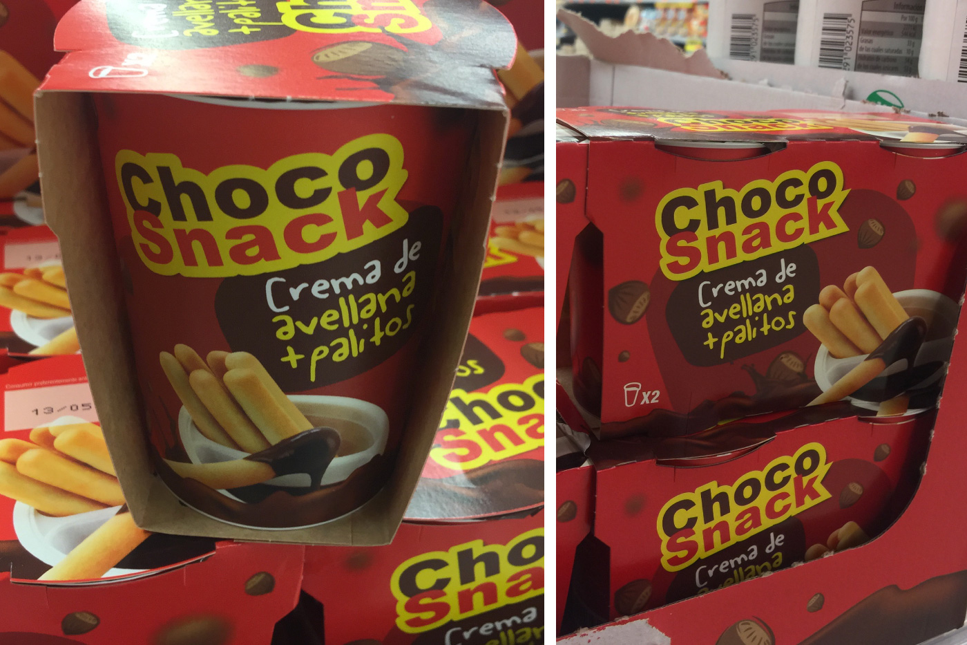 Choco snak avellana packaging dobleessa