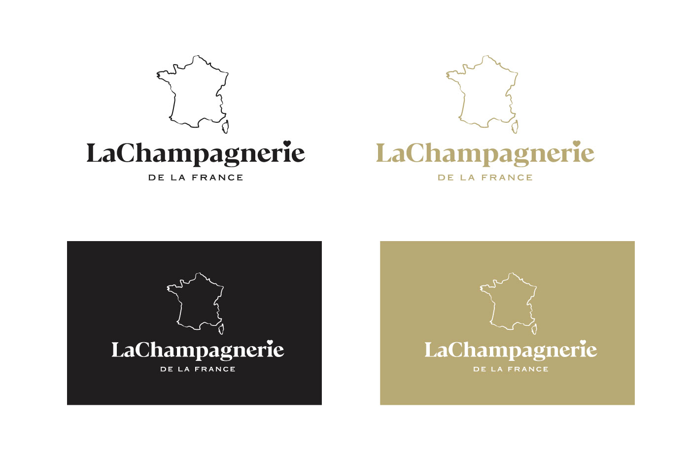 La champagnerie diseno planteamiento logo simbolo colorimetria