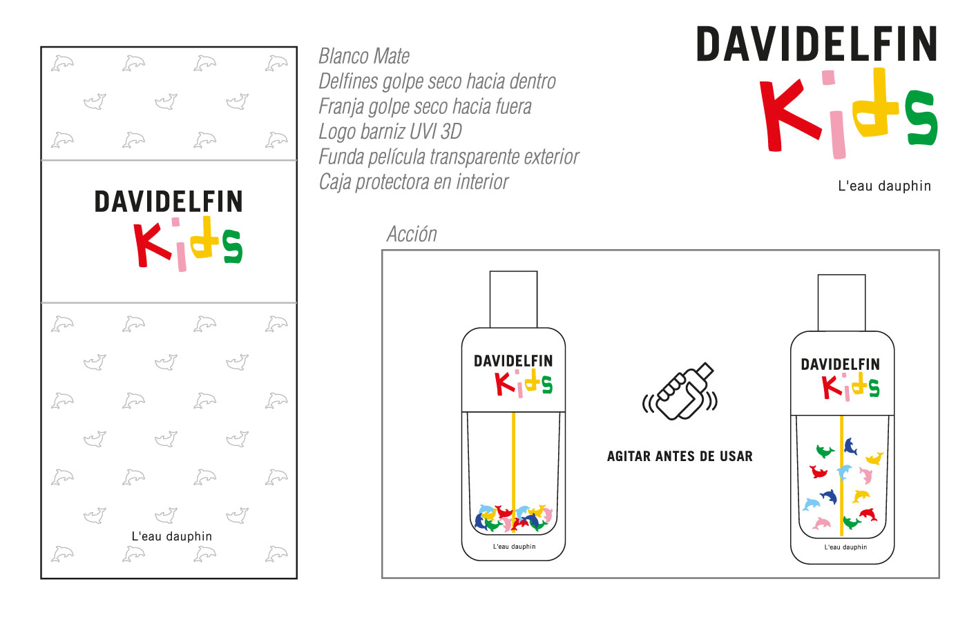 dobleessa Davidelfin Kids packaging creativo