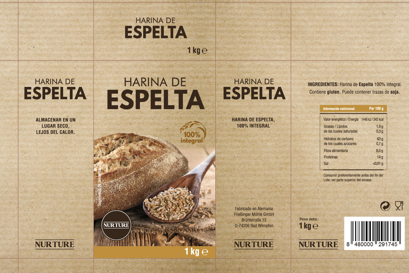 packaging dobleessa Harina de Espelta morfologia