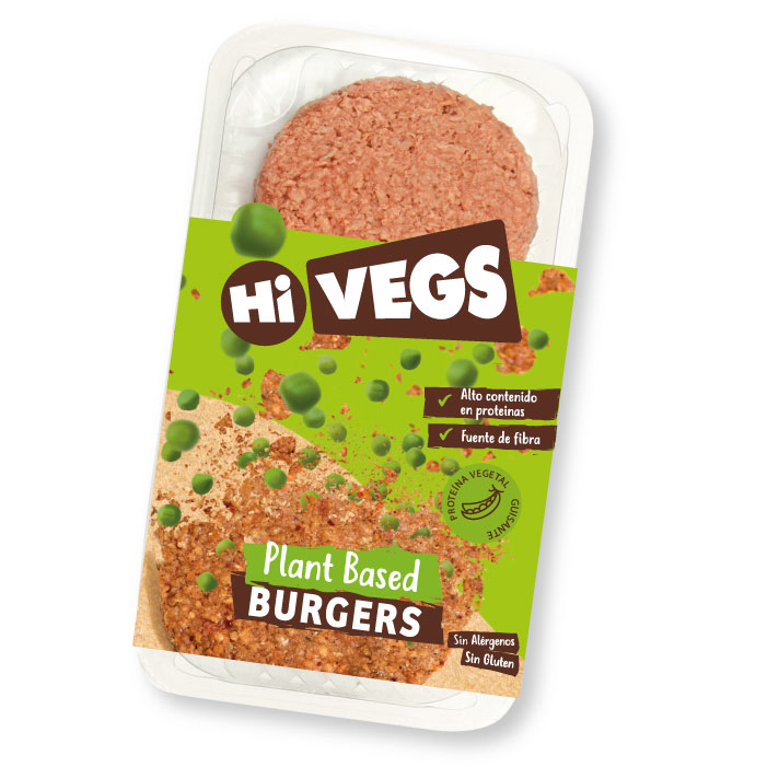 Hi Vegs packanging producto burgers