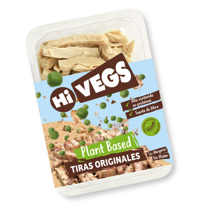 Hi Vegs packanging producto tiras veganas